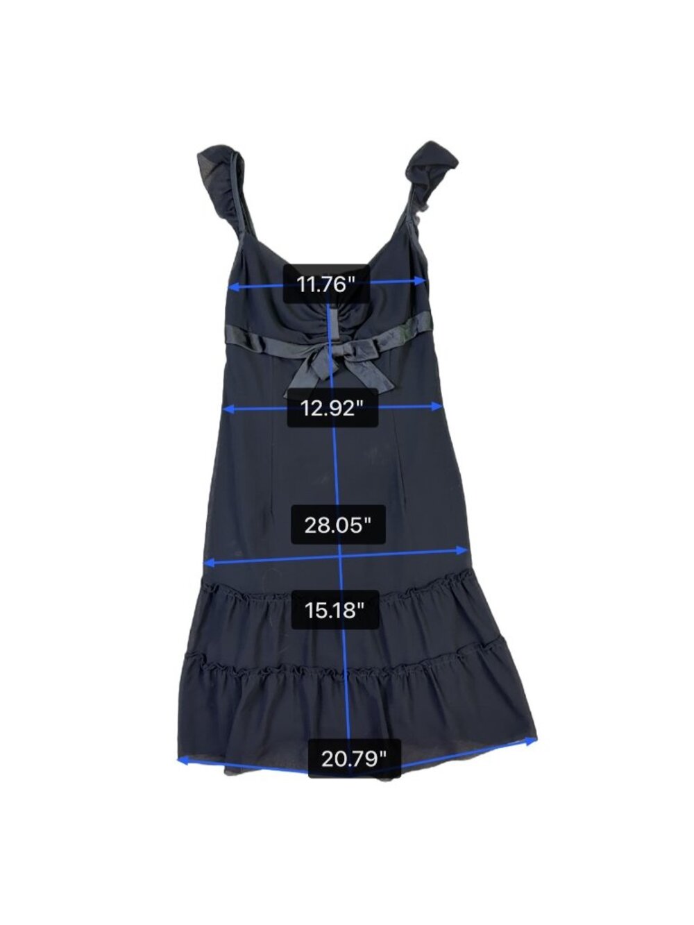 Cecil McBee Womens Black Tiered Ruffle Sleeveless Bow Detail Dress Size 9 - Picture 6 of 6